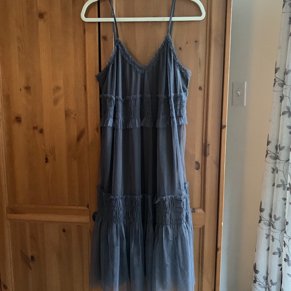Entro Charcoal Gray midi flapper style dress